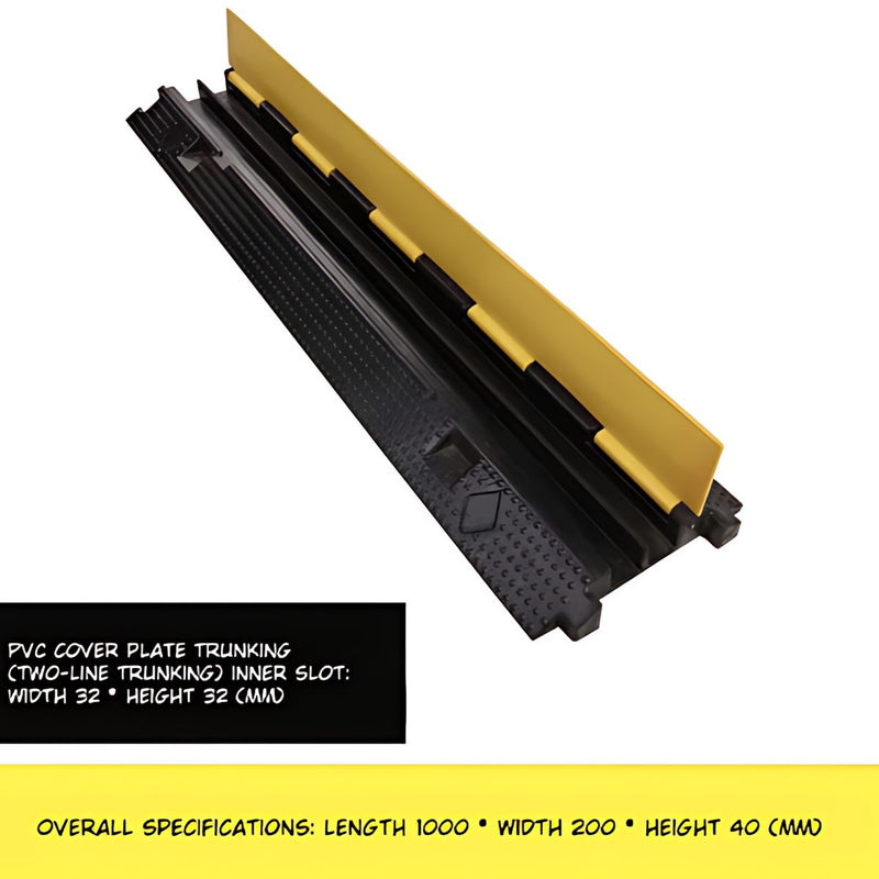 Protector de cable para piso. Moldura pasa cable. Rampa para cables eléctricos  1000x200x40mm