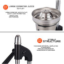 Exprimidor de jugo manual. Con mango largo para cocina. Herramienta extractora de zumo naranja a presión.