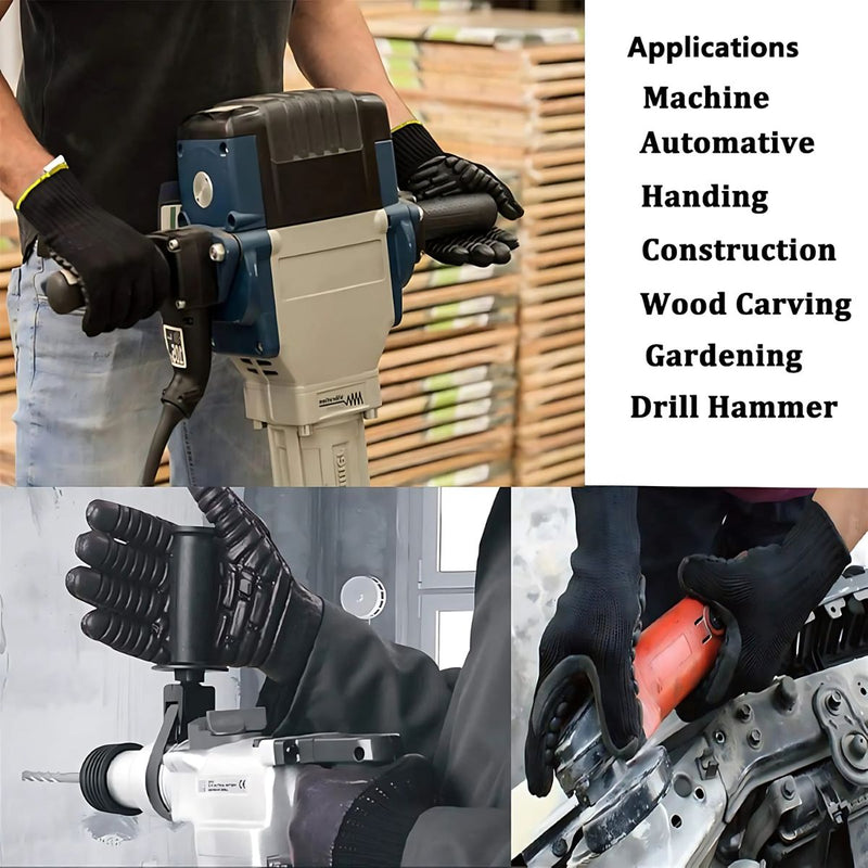 Guantes Antivibración. Guantes A Prueba de Golpes. Talla 10” (XL). Anti impacto. Con absorción de vibraciones. Palma acolchada.