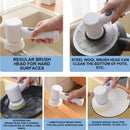 Cepillo Eléctrico Inalámbrico. Limpiador Giratorio Cepillo de Limpieza con Batería de Larga Duración y Resistencia al Agua. Color blanco. Incluye accesorios.