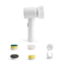 Cepillo Eléctrico Inalámbrico. Limpiador Giratorio Cepillo de Limpieza con Batería de Larga Duración y Resistencia al Agua. Color blanco. Incluye accesorios.