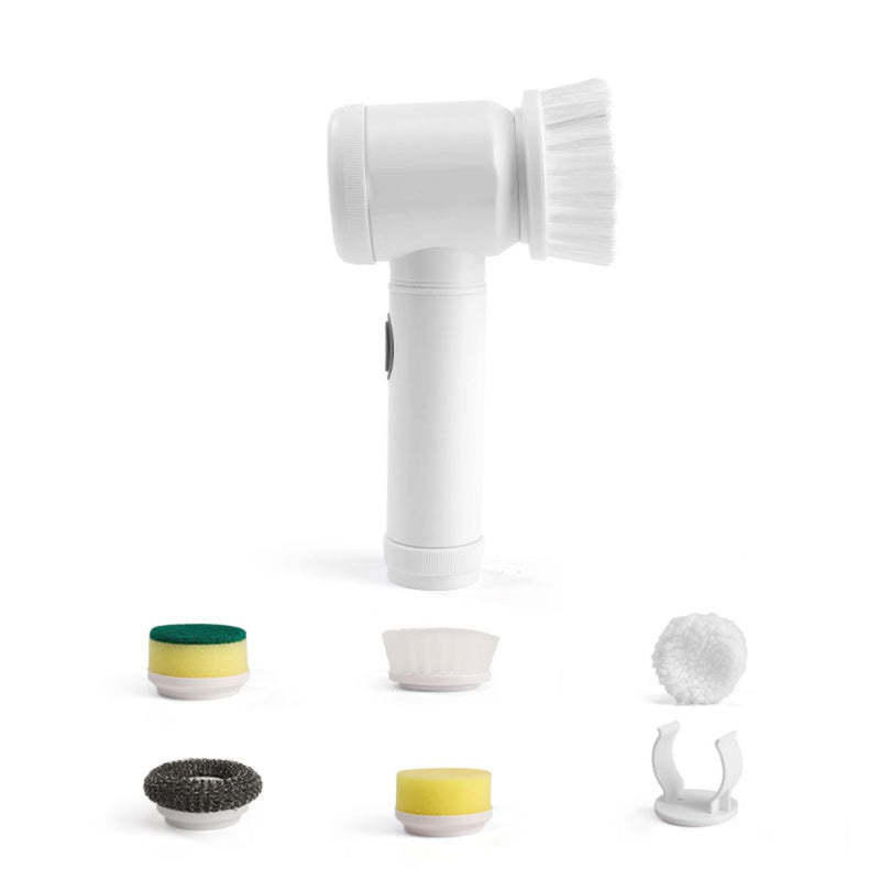 Cepillo Eléctrico Inalámbrico. Limpiador Giratorio Cepillo de Limpieza con Batería de Larga Duración y Resistencia al Agua. Color blanco. Incluye accesorios.