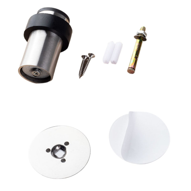 Tope Para Puertas Acero Inoxidable. 1 1/4" x 63mm alto Amortiguador de Impacto con Fijación Adhesiva o Atornillable.
