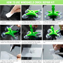 Reparador de Grietas vidrios de Parabrisas. Kit de Reparacion de Cristales Ventanas Vidrios de auto. Reparador de vidrios rotos o astillados.