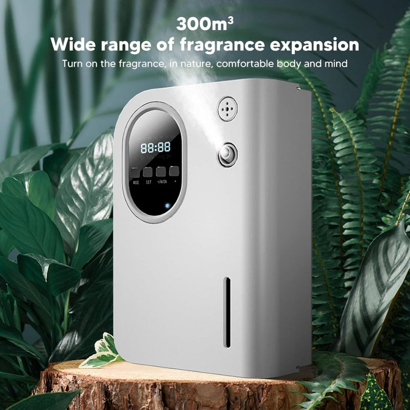 Difusor aromas de Aceites Esenciales. Dispensador de Fragancia Aromático. Ambientador con Capacidad de 160ML y Alcance de 600 m³. Aromaterapia.