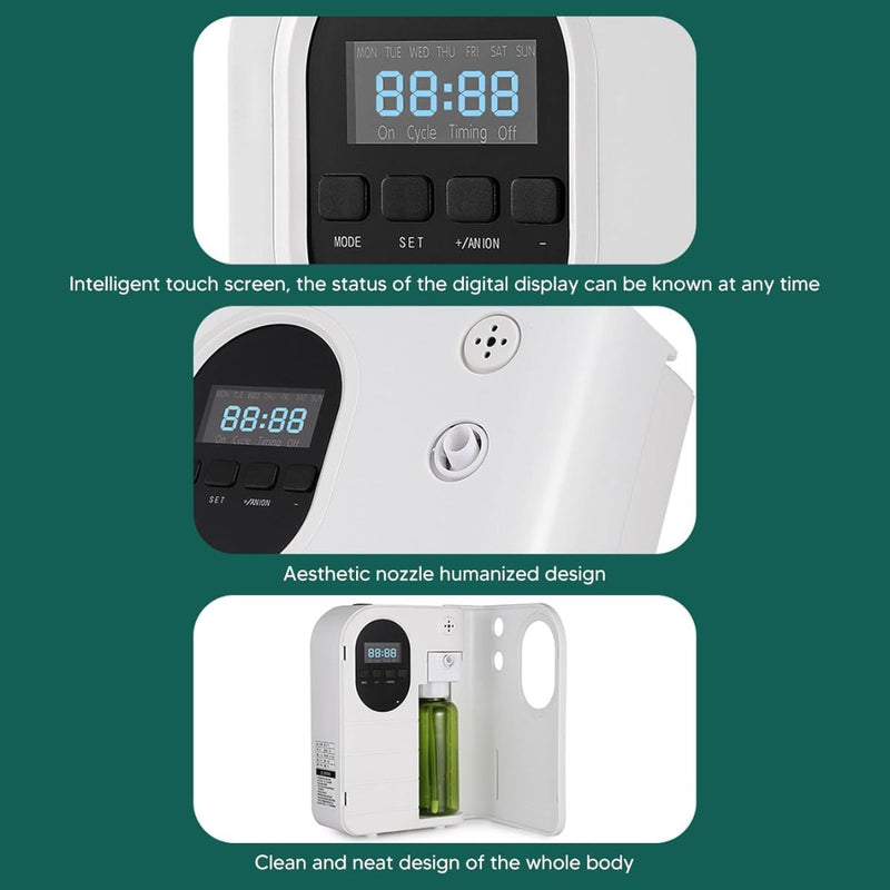 Difusor aromas de Aceites Esenciales. Dispensador de Fragancia Aromático. Ambientador con Capacidad de 160ML y Alcance de 600 m³. Aromaterapia.