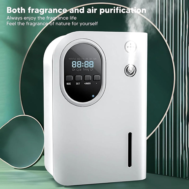 Difusor aromas de Aceites Esenciales. Dispensador de Fragancia Aromático. Ambientador con Capacidad de 160ML y Alcance de 600 m³. Aromaterapia.