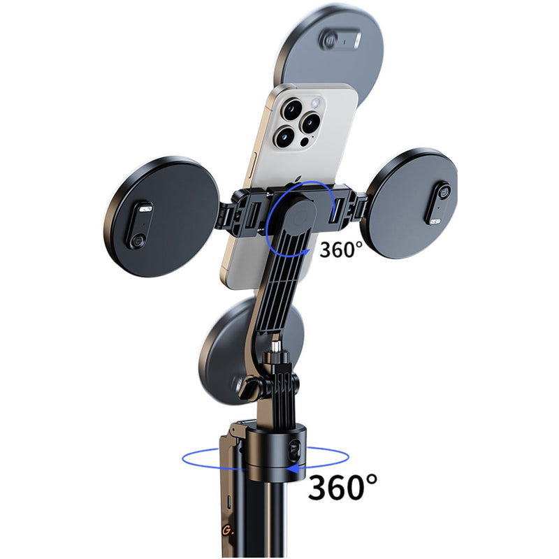 Trípode para teléfono con aro de Luz LED. Palo Selfie con luz a control remoto. Soporte de trípode de Viaje. Ideal para Blogger e Influencers.