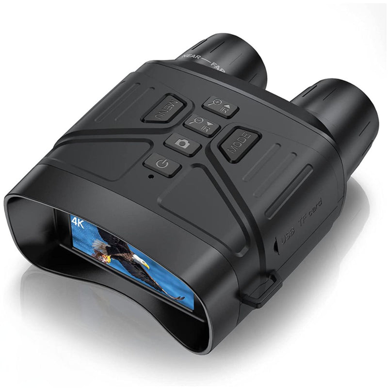 Binoculares de visión nocturna 4K con pantalla grande de 3’’. Captura Fotos y videos. Incluye memoria SD de 32GB