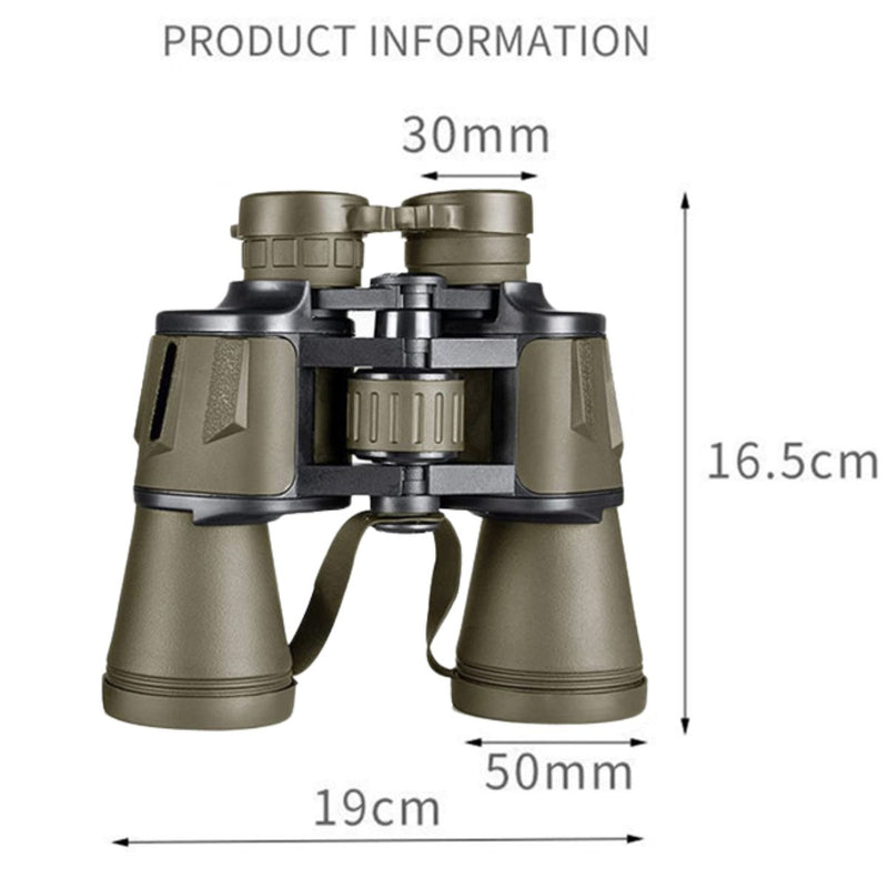 Binoculares de Largo Alcance 20 X 50.  Prismáticos Compactos Impermeables para Caza, Observación de Aves y Estrellas.