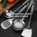 Cucharones de cocina, espatula. Juego de 4 piezas. Set de Utensilios de acero inoxidable antiadherentes.