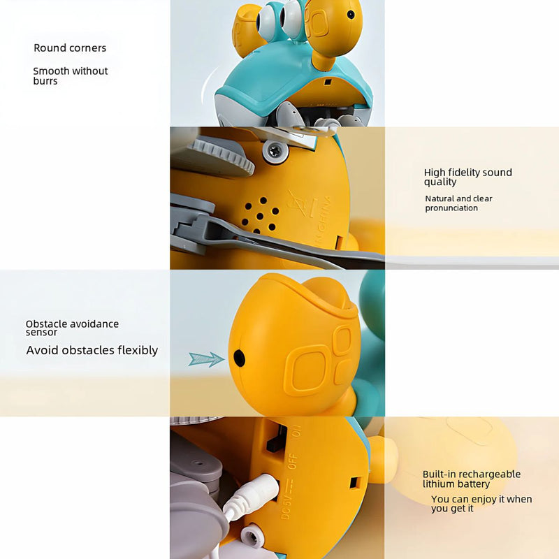 Juguete de cangrejo musical con luces para niños y bebes. Bateria Recargable USB