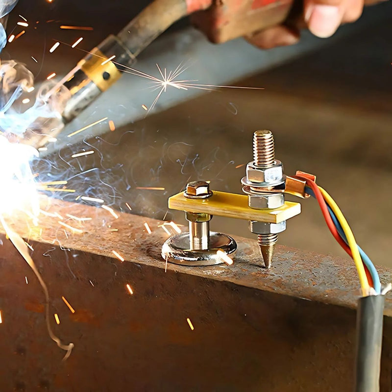 Tierra / Ground Magnético Con Imán Circular Para Soldadura. 36mm de diámetro. Iman para maquina de soldar