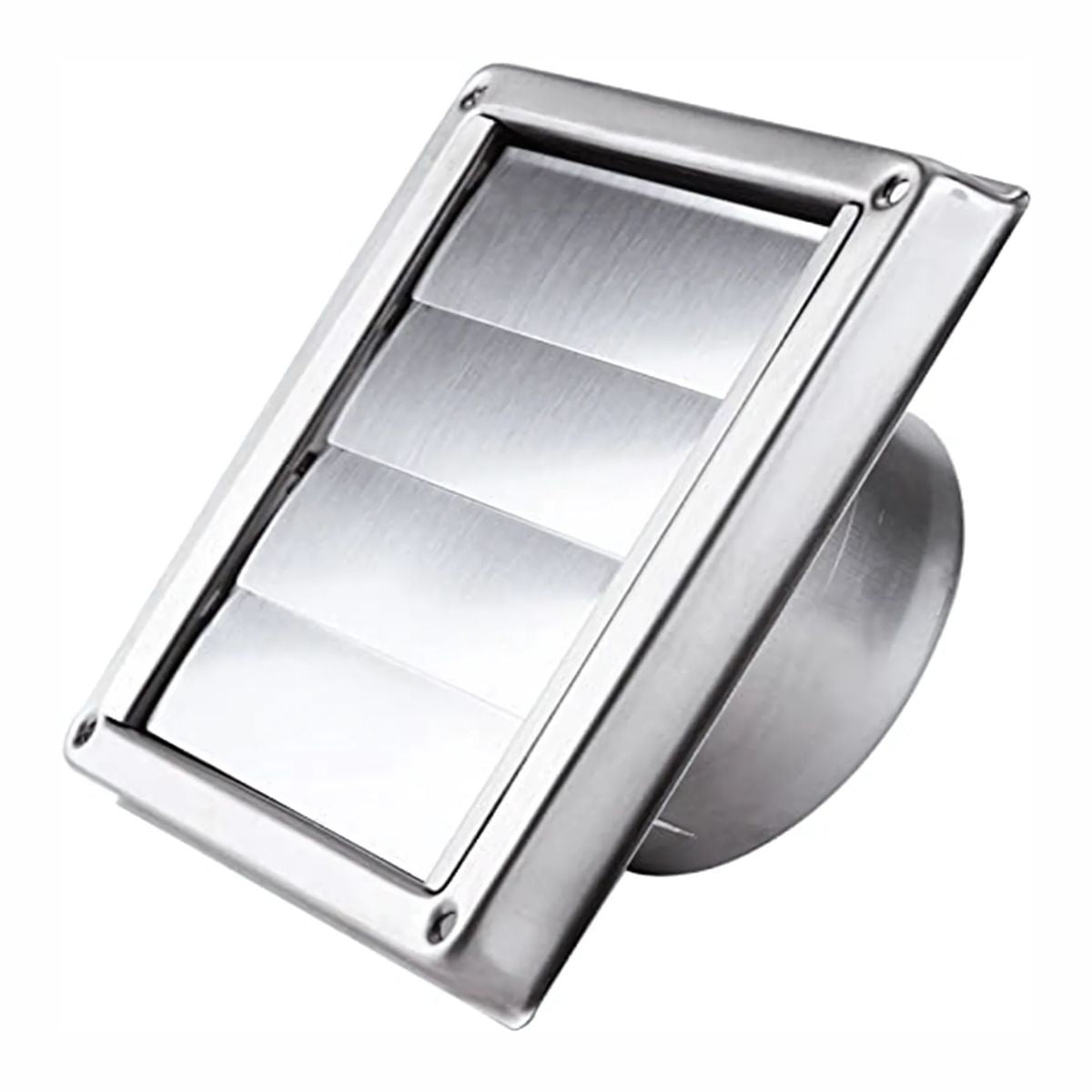 Rejilla de Ventilación 4" con láminas móviles. Para extractor de baño Tapa de Extractor De Acero Inoxidable 304.