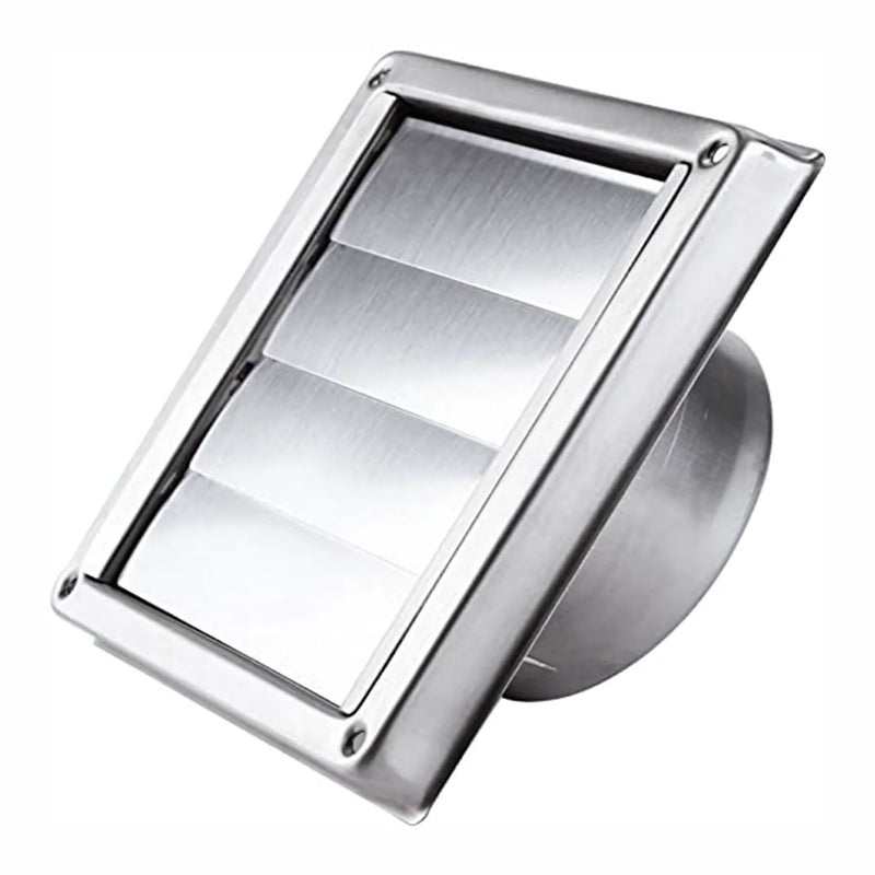 Rejilla de Ventilación 4" con láminas móviles. Para extractor de baño Tapa de Extractor De Acero Inoxidable 304.