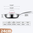 Sartén Antiadherente de Acero Inoxidable 9.4’’ (24cm).