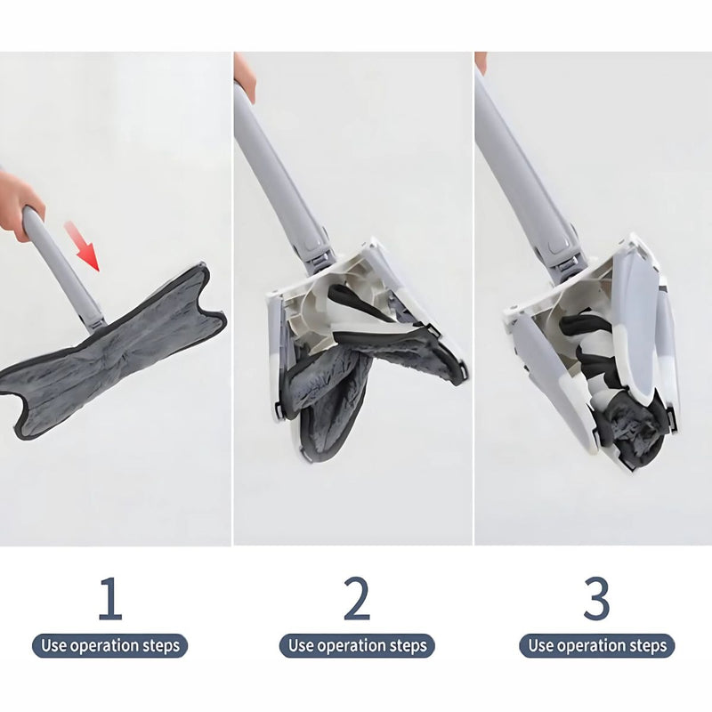 Lampazo twist con mopa de microfibra giratorio 360°. Trapeador con auto escurrido. Incluye Cubo Plegable