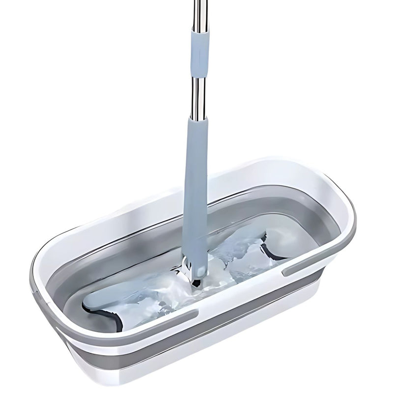 Lampazo twist con mopa de microfibra giratorio 360°. Trapeador con auto escurrido. Incluye Cubo Plegable