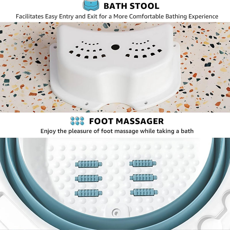 Bañera Portátil Plegable. Cubo de Baño. Tina 65x80x82cm