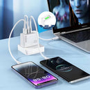 Cubo carga rápida de 100W. Cargador con 2 puerto Tipo-C y 1 USB. (No incluye cable).