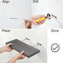 Repisas De Pared Estanterías Flotantes (Set De 3 Piezas). Tablillas Grices 6.7x1.1x16”