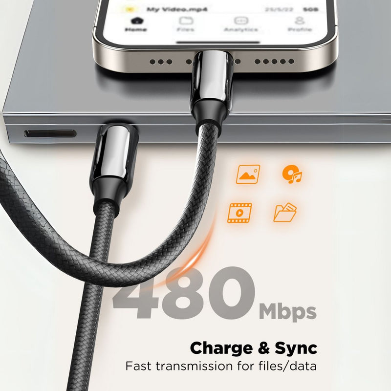 Cable USB-C A USB-C Longitud 2M. Ideal Smartphones, Tablets, Laptops. Carga Rápida.