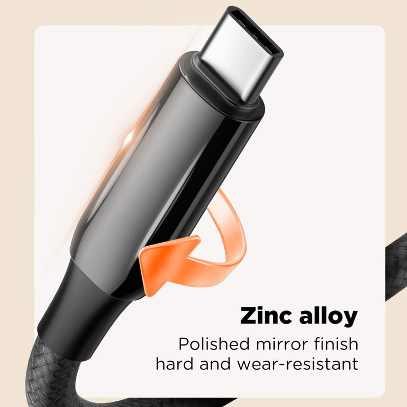 Cable USB-C A USB-C Longitud 2M. Ideal Smartphones, Tablets, Laptops. Carga Rápida.