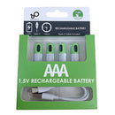 Baterías AAA Recargables Con Carga USB-C, 1.5V 750mWh. Con 1200 Ciclos De Vida. (Pack de 4 unidades)