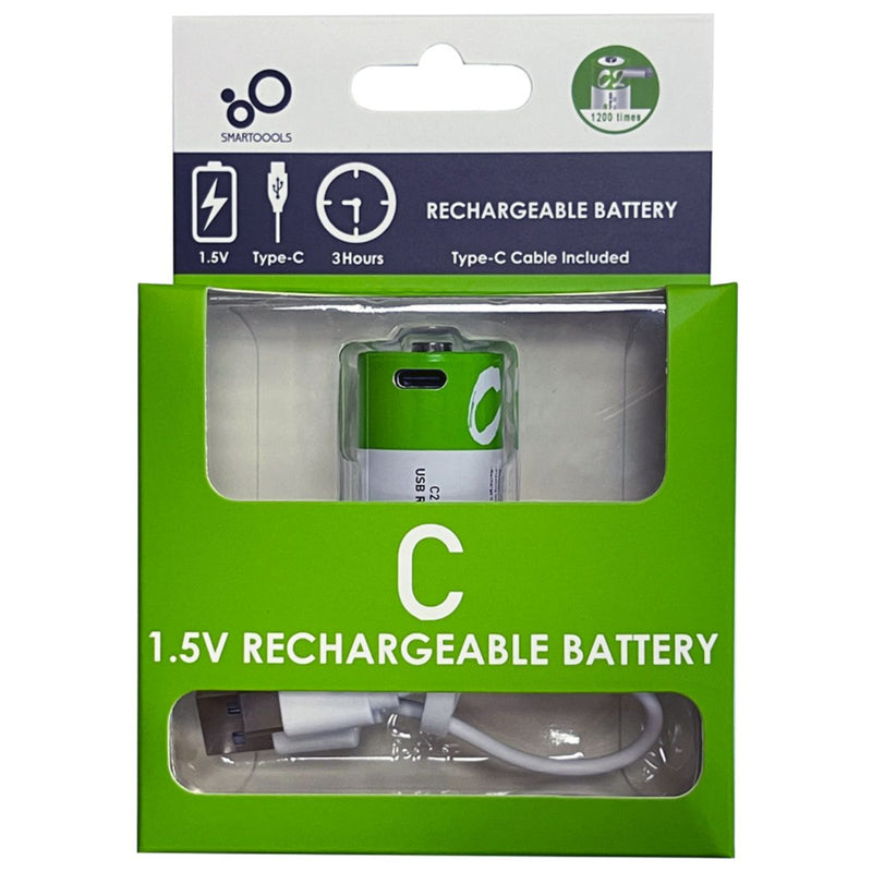 Baterías tipo C Recargable Con Carga USB-C, 1.5V 5000mWh. Con 1200 Ciclos De Vida. (1 Unidad)