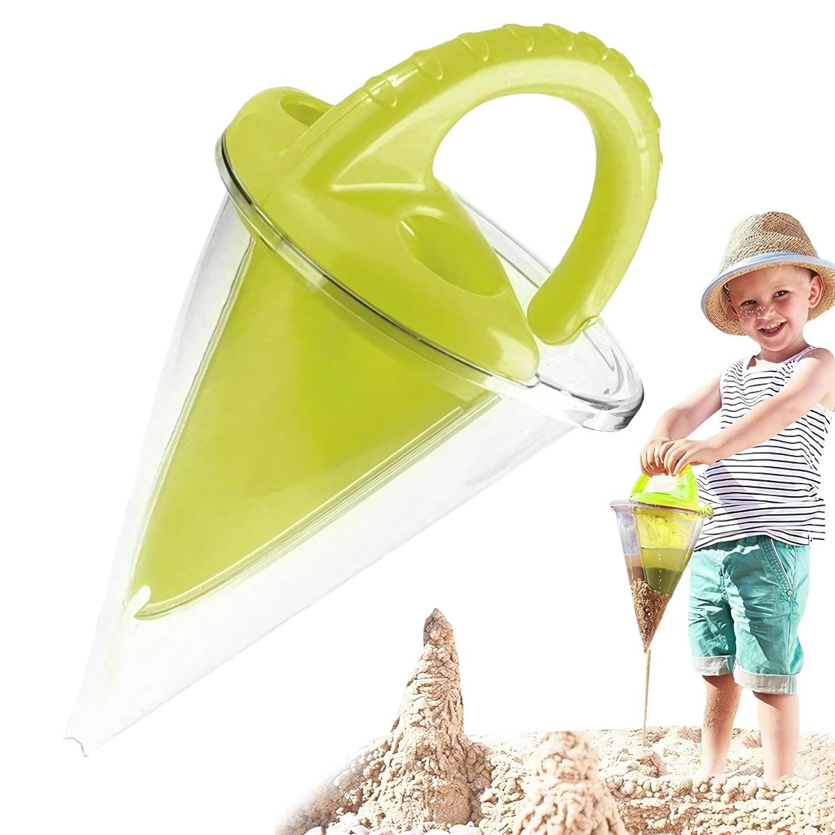 Embudo de Arena para Castillos. Juguete de Playa Creativo y Duradero para Niños.