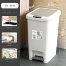 Basurero De Pedal 20L. Tinaco con Tapa Automática. Color Gris claro. Cesto De Residuos. Papelera.