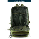 Mochila táctica militar de 45L. Backpack con sistema MOLLE. Bolso impermeable y resistente. Color verde.