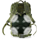 Mochila táctica militar de 45L. Backpack con sistema MOLLE. Bolso impermeable y resistente. Color verde.