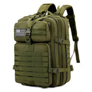 Mochila táctica militar de 45L. Backpack con sistema MOLLE. Bolso impermeable y resistente. Color verde.