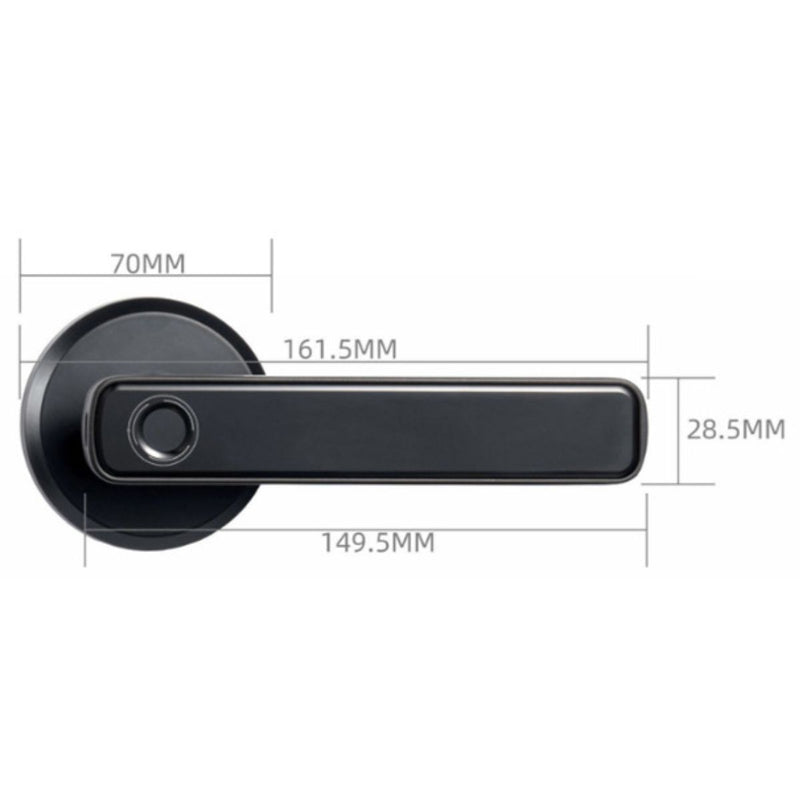 Cerradura Digital con huella dactilar código numérico y llave de respaldo. Cerrojo inteligente con manija. Control con tuya App.