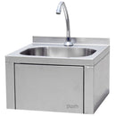 Fregador Tina Lavamanos Sanitario con llave accionada de rodilla. Acero Inoxidable 40x40 cm con Grifo y Pulsador.