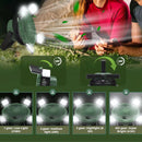 Ventilador con luces LED para camping. Abanico portátil para tiendas de acampar a control remoto. Inalámbrico.