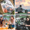 Ventilador con luces LED para camping. Abanico portátil para tiendas de acampar a control remoto. Inalámbrico.