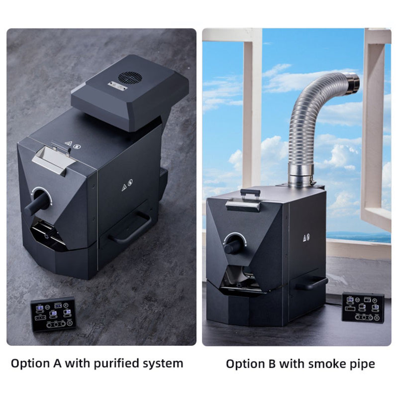 Tostadora de Café Profesional 500g. Máquina Tostadora de Café en Grano. Control Automático y Manual. Acero inoxidable 1000W.