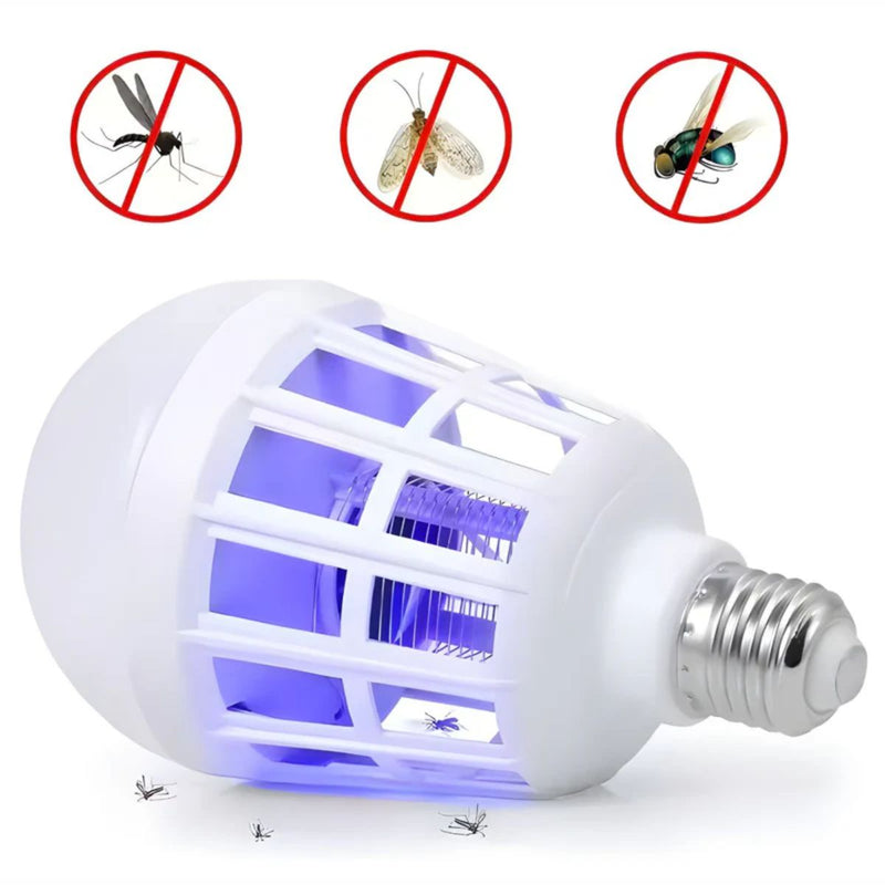 Foco LED Mata Mosquitos E26 9W 110V con Luz + Eliminador UV 2 en 1. Bombillo Mata Insectos con 3 Modos de Uso y Bajo Consumo (15x8cm)