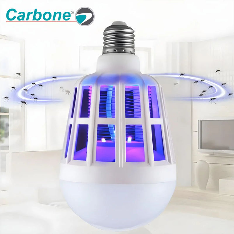 Foco LED Mata Mosquitos E26 9W 110V con Luz + Eliminador UV 2 en 1. Bombillo Mata Insectos con 3 Modos de Uso y Bajo Consumo (15x8cm)