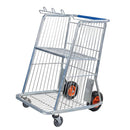 Carretilla de Paquetero para Mercado Plataforma Azul 270 kg con Ruedas Neumáticas 8" y Giro 360° – 86x56x98.5 cm .Carretilla para Empacador Compras