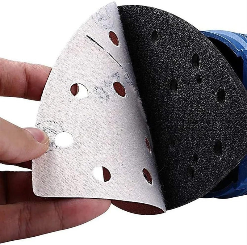 Papel de lija triangular de grano 120 para lijadora (por unidad).