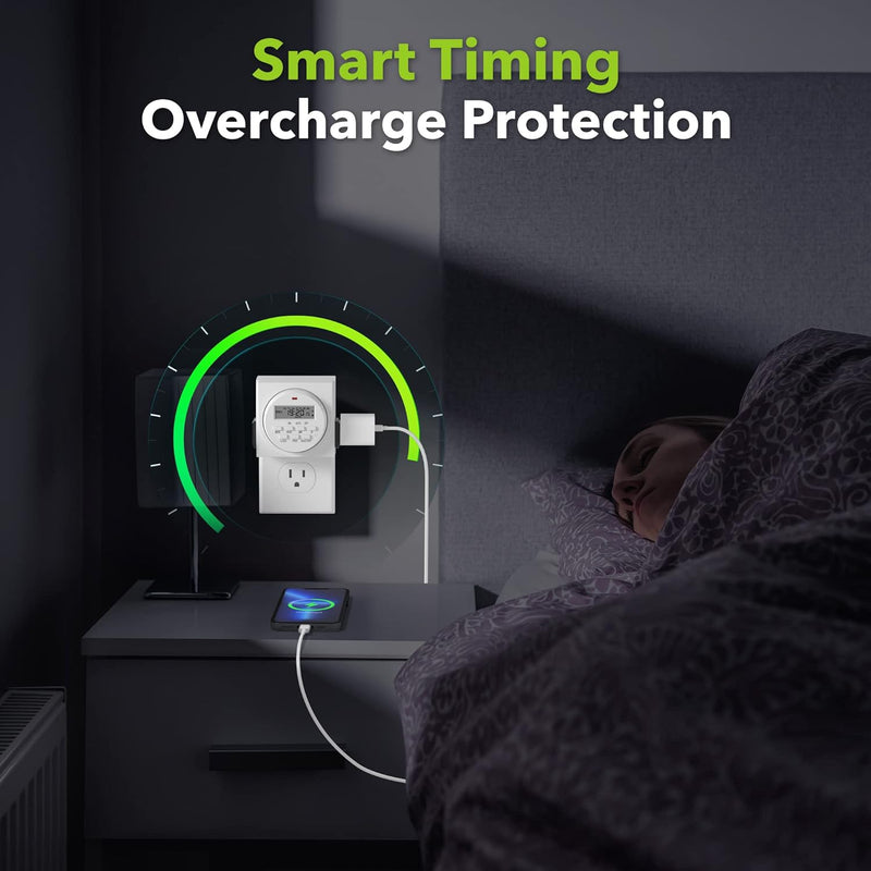 Temporizador Digital Programable Por 7 Días, Tomacorriente Dual Timer