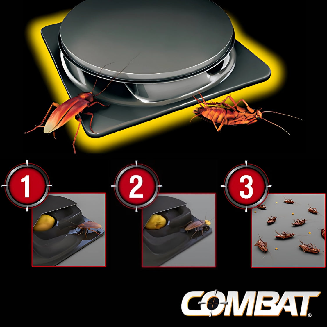 Insecticida Cebo Mata Cucarachas COMBAT MAX. 8 Estaciones