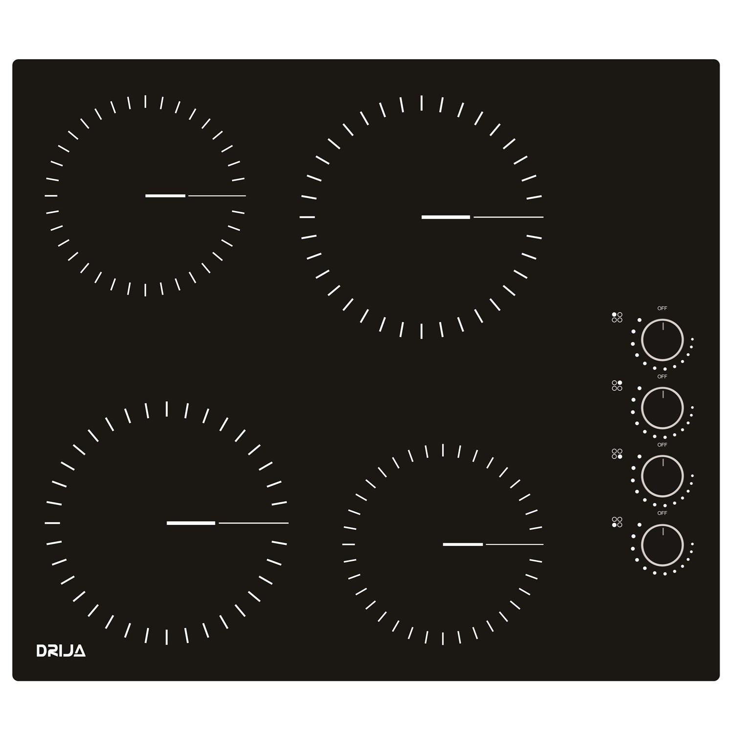 Estufa empotrable eléctrica Bari 30 vitrocerámica. Color Negro.