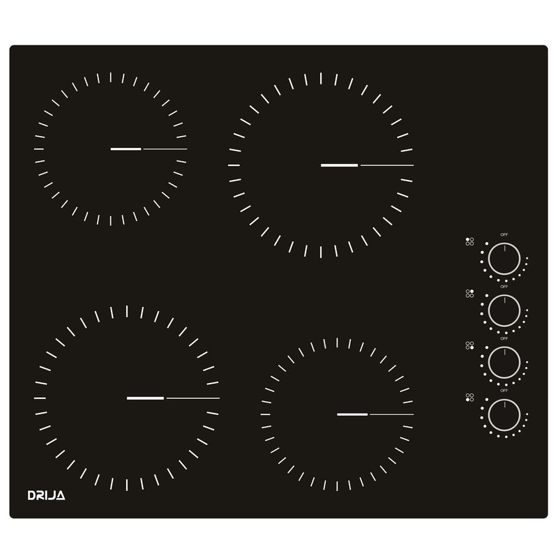 Estufa empotrable eléctrica Bari 30 vitrocerámica. Color Negro.