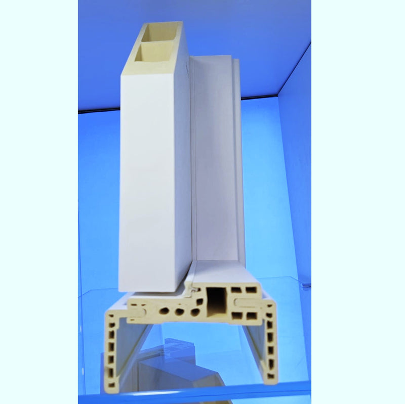 Esquina muestra de exhibición puerta WPC color BLANCA 280X350MM