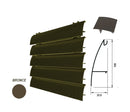 Lama Louver Curva Bronce para clipar en marco U127 Ancho 100x35x1mm 5800 mm long.