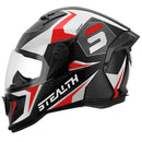 Cascos Stealth Concept Brillante Blanco/Rojo